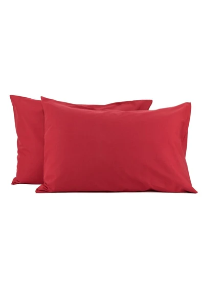 2'li 50x70 Renforce Kırmızı Yastık Kılıfı ürün görseli 1