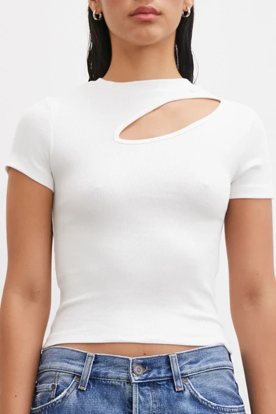 Önü Açık Bluz Beyaz - Resim 4