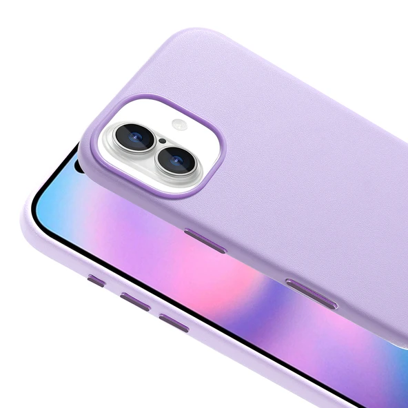 iPhone 17 Kılıf M-safe Şarj Özellikli PU Deri Görünümlü Kupra Kılıf - Resim 12