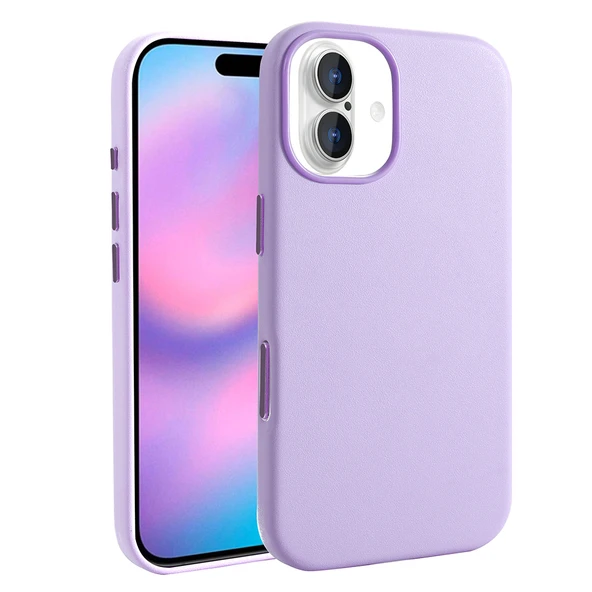 iPhone 17 Kılıf M-safe Şarj Özellikli PU Deri Görünümlü Kupra Kılıf - Resim 6