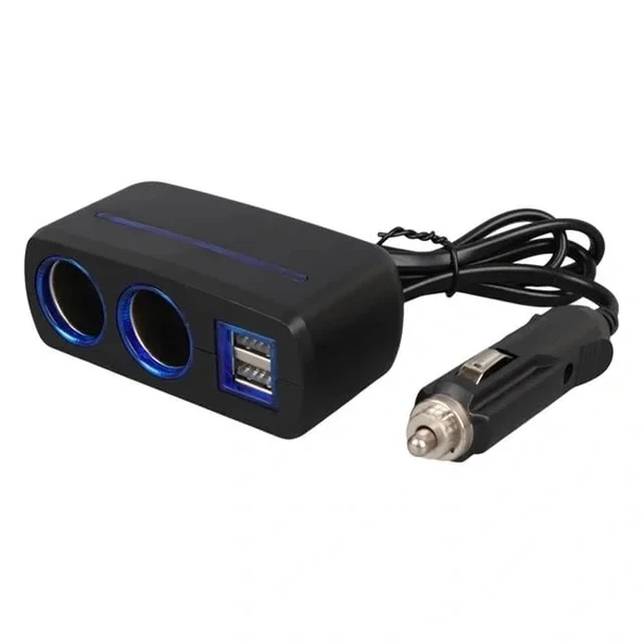 Olesson 1638 12-24v Çift Usb Girişli 120w 80 Cm Kablolu 2'lı Araç Çakmak Çoklayıcı - Resim 3