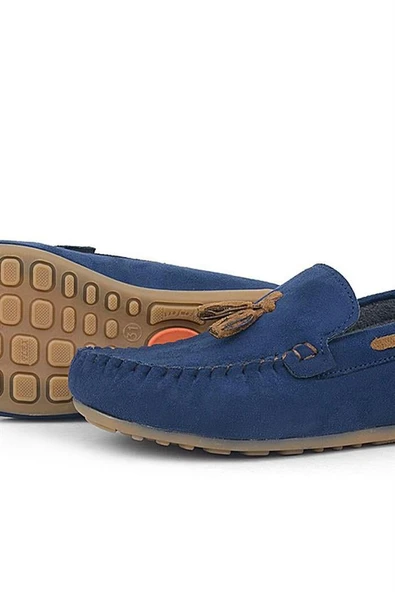 Rakerplus Lacivert Süet Erkek Çocuk Mokasen Ayakkabı - Resim 7