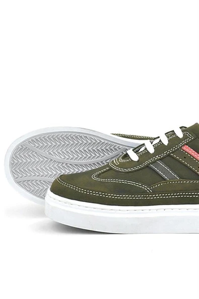 Rakerplus Hakiki Deri Haki Yeşil Çocuk Günlük Spor Okul Ayakkabı - 7