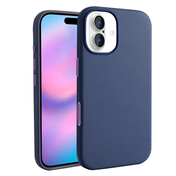 iPhone 17 Kılıf M-safe Şarj Özellikli PU Deri Görünümlü Kupra Kılıf - Resim 2