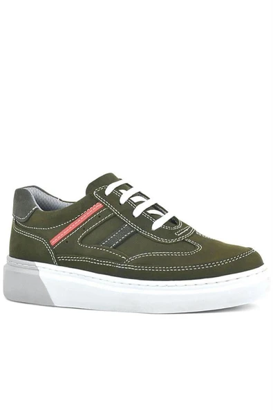 Rakerplus Hakiki Deri Haki Yeşil Çocuk Günlük Spor Okul Ayakkabı - 10