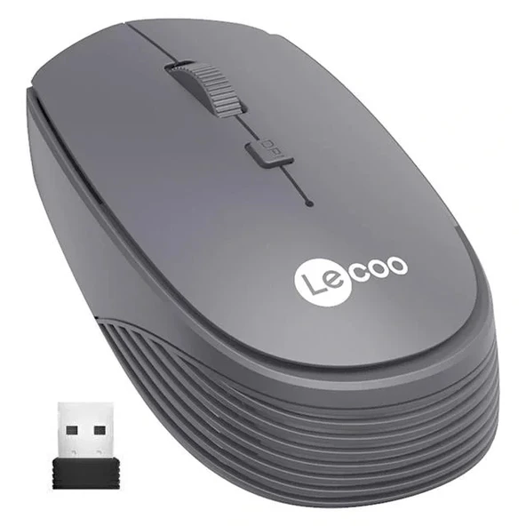 Lenovo Lecoo Ws202 2.4ghz Kablosuz 1200dpı Gri Optik Mouse 4 Tuşlu
