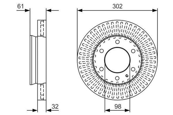 BOSCH 0986479V32 ON FREN DISKI FORD RANGER TKE 2.2-3.2 11> MAZDA BT 50 2.2TDCI 12> AB311125AA-AB311125AC-1763037 ürün görseli 1
