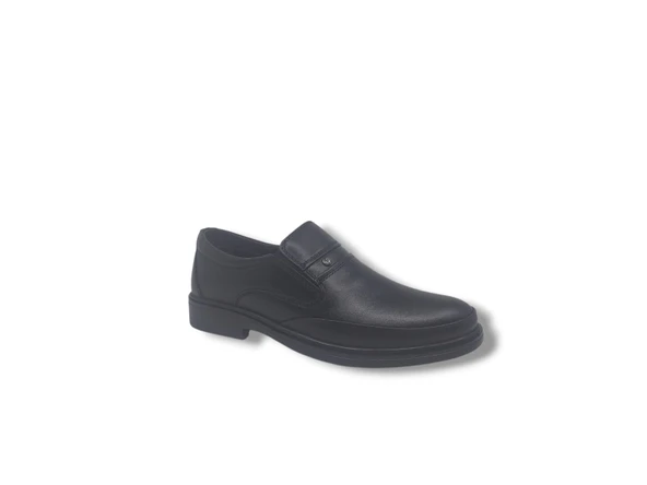 Paggi 608 Erkek Siyah Hakiki Deri Günlük Kullanım Poli Taban ( HAFİF ) Ayakkabı - Resim 2