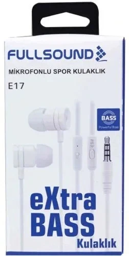 Fullsound S-809db Extra Bass Mikrofonlu Kulakiçi Kulaklık Beyaz Renk