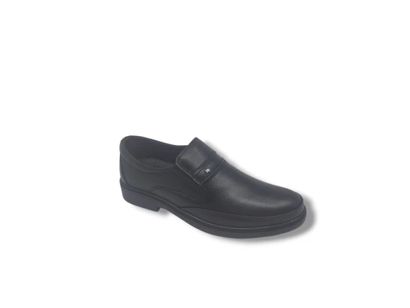 Paggi 608 Erkek Siyah Hakiki Deri Günlük Kullanım Poli Taban ( HAFİF ) Ayakkabı - Resim 4