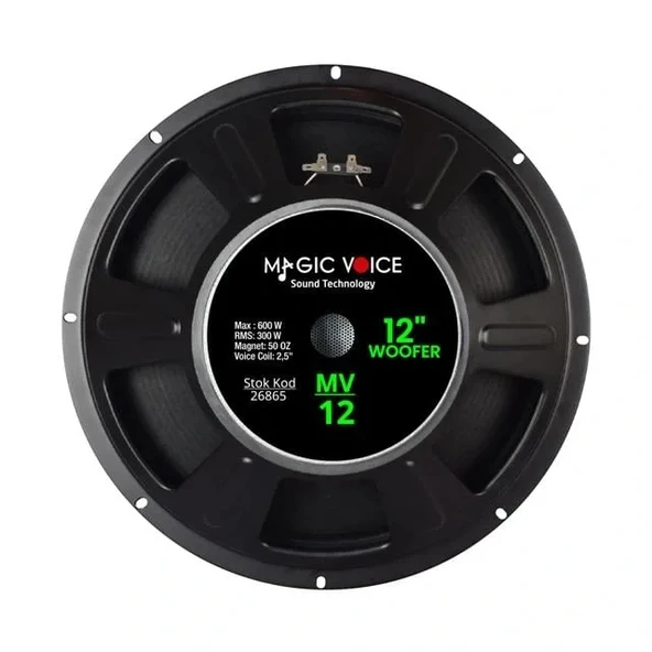 Magicvoice Mv-12 Maks.600 Watt / Rms 300 Watt 12” Siyah 30 Cm Woofer Yedek Hoparlör - 2