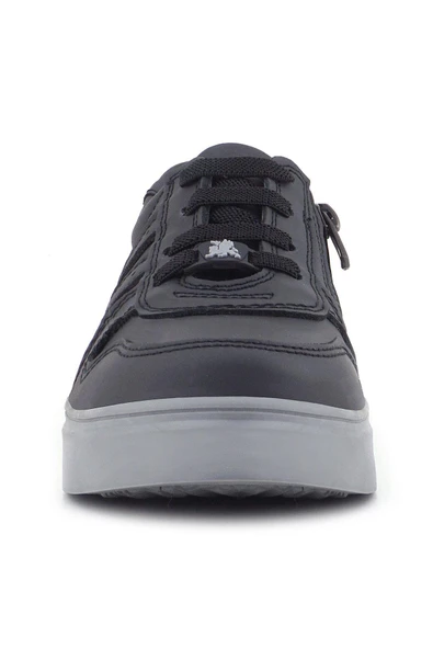 Rakerplus Hakiki Deri Siyah Gri Tabanlı Günlük Erkek Çocuk Okul Ayakkabısı - 4
