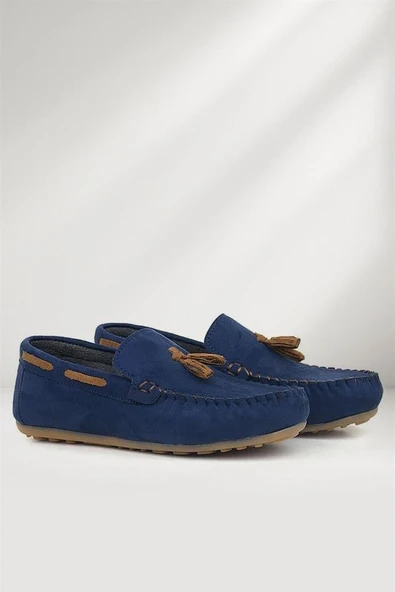Rakerplus Lacivert Süet Erkek Çocuk Mokasen Ayakkabı - Resim 8