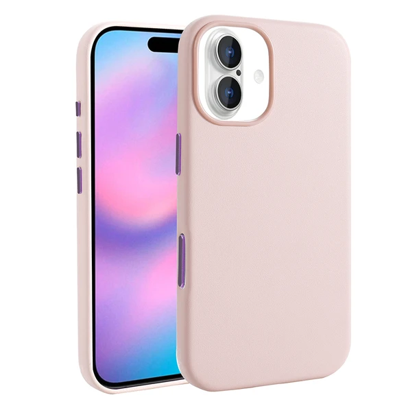 iPhone 17 Kılıf M-safe Şarj Özellikli PU Deri Görünümlü Kupra Kılıf - Resim 7