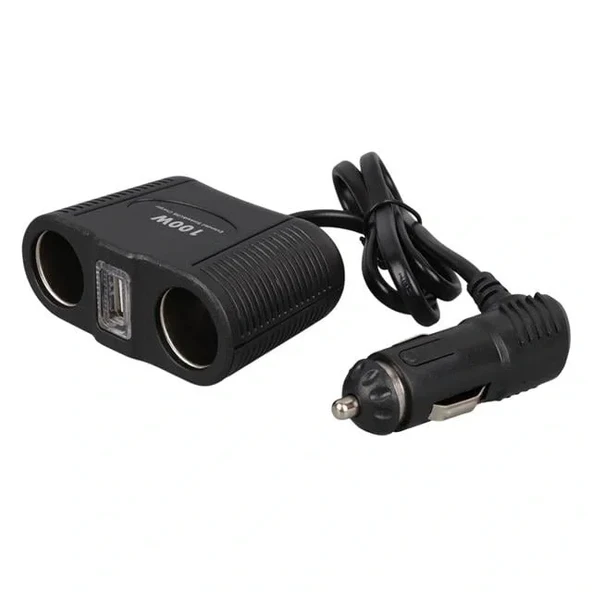 Olesson 1645 12-24v Tek Usb Girişli 100w 70cm Kablolu 2'li Araç Çakmak Çoklayıcı - Resim 3