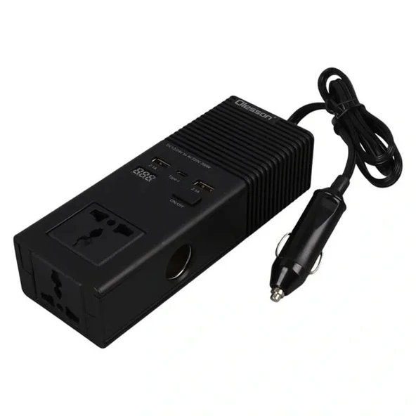 Olesson 1665 Dc 12-24v 200w Oto Araç Power İnverter Ek Çakmak Girişi - Type-c - Çift Usb - 220v Üniversal Priz - 2