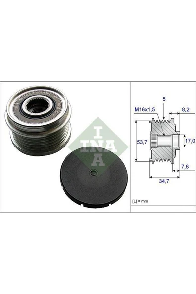Opel Corsa D  Alternatör Kasnağı Rulmanlı Merıva B 1.4  10 5 Kanal ürün görseli 1