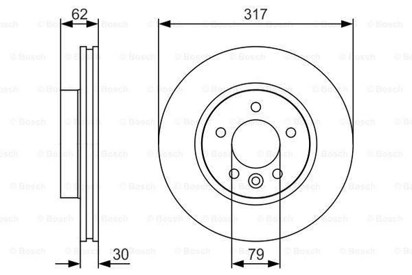 BOSCH 0986479287 FREN DISKI ON DISCOVERY 3 L319 04>09 DISCOVERY 4 L319 09>18 0986479S25 SDB000604-SDB000603 ürün görseli 1