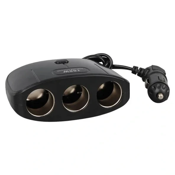 Olesson 1635 12-24v Çift Usb Girişli 100w 70 Cm Kablolu 3'lü Araç Çakmak Çoklayıcı 100x66x40mm - 2