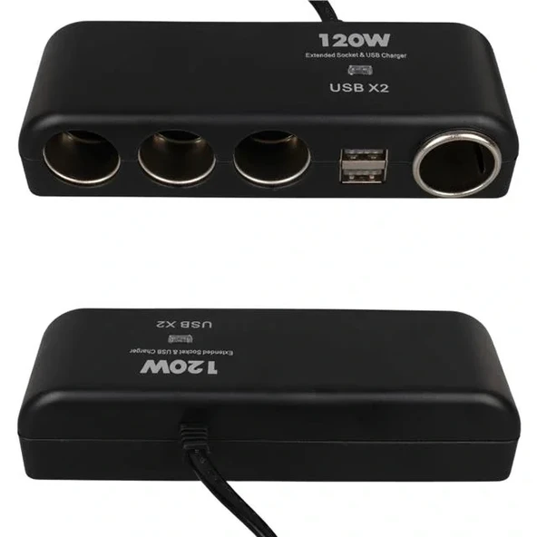 Olesson 1525 12-24v Çift Usb'lı 120w 80cm Kablolu 4'lü Araç Çakmak Çoklayıcı - 3