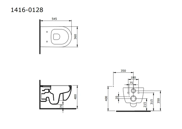 Bocchi V Tondo Rimless Asma Klozet Mat Gri Kapak Dahil 1416-006-0128 - Resim 2