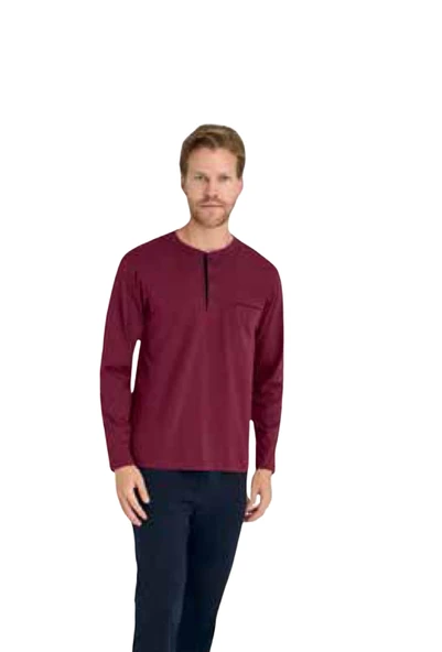 KLY Midi Yaka Erkek Uzun Kollu Kışlık Pijama 9250 - Resim 2