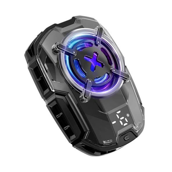 Coofbe Dijital Göstergeli  Turbo Fan Işıklı Klipsli 27W Telefon Soğutucu Radyatör Tüm Telefonlara Uyumlu - 6