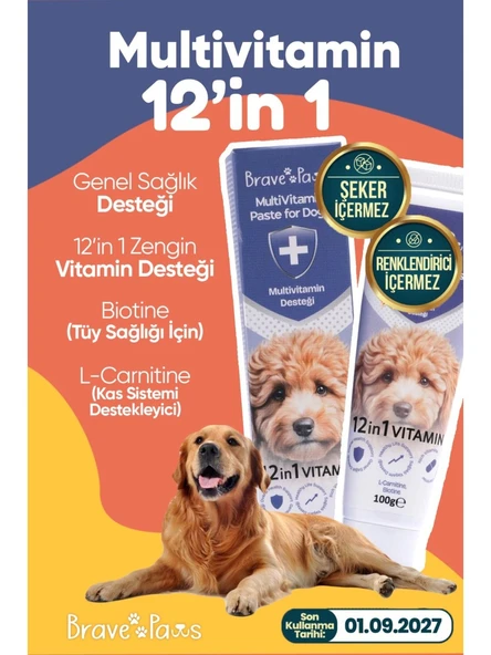 Brave Paws Multivitamin Paste Köpekler İçin 100 Gr ürün görseli 1