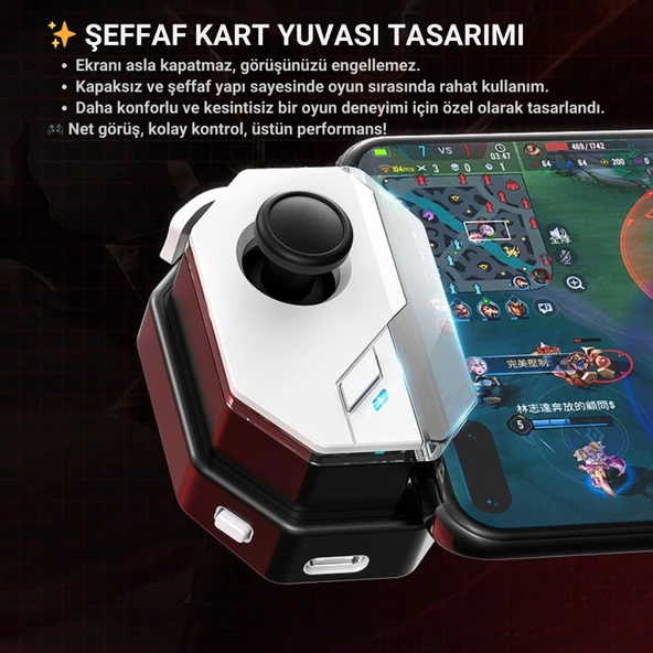 Coofbe Profesyonel Şarjlı Bluetooth Bağlantılı Telefon Joystick Kontrol Gamepad Mobil Oyun Kolu Tetik - 4