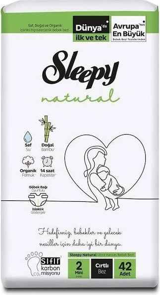Sleepy Natural Bebek Bezi 2 Numara 42 Adet 3-6 kg ürün görseli