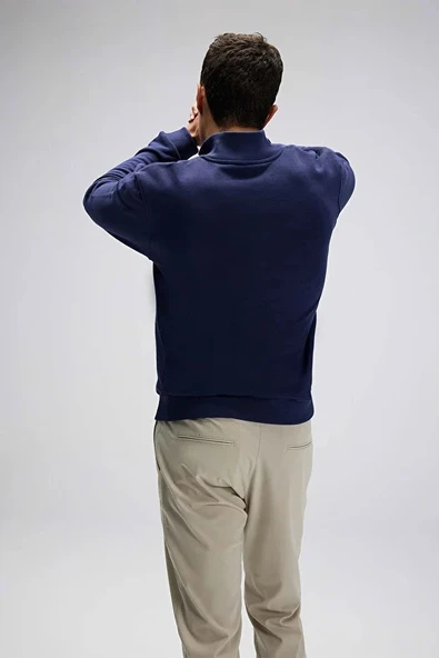 Ellesse Erkek Yarım Fermuarlı Sweat EM580-NV - Resim 4