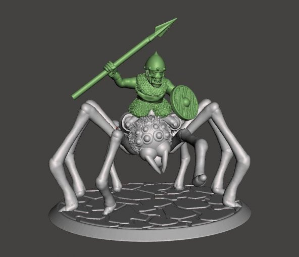 28Mm - Ork / Goblin / Hobgoblin Binicilik Dev Örümcek Plastik Aparat