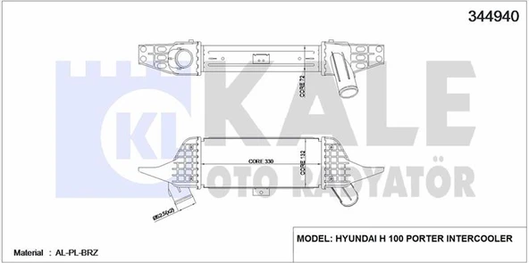 Hyundaı Ticarı İntercooler Ara Sogutucu H100 Kamyonet 2004-> - Kale 344940 ürün görseli