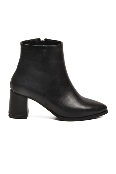 Aspor Siyah Fermuarlı Kadın Topuklu Bot - Resim 2