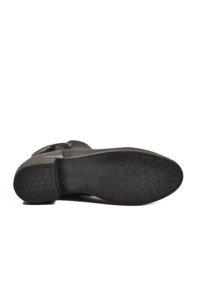 Aspor Siyah Zümrüt Fermuarlı Kürklü Kadın Topuklu Bot - Resim 5