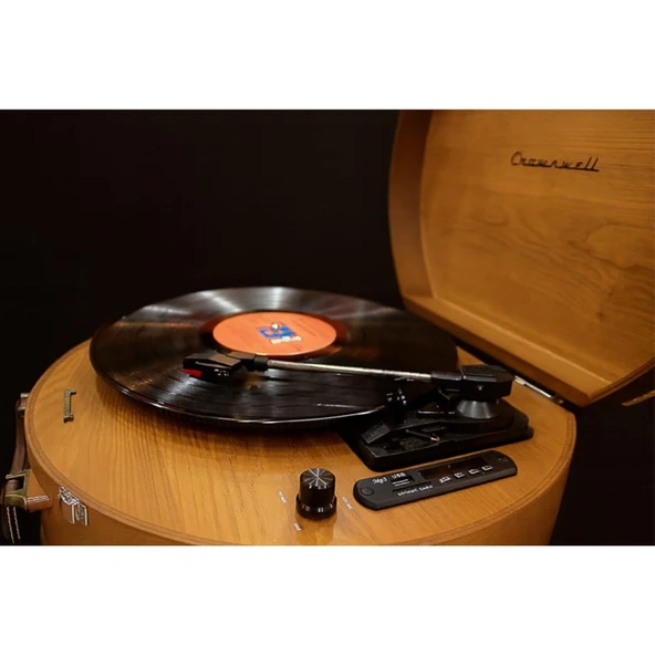 Pikap Crownwell Lion Ahşap Klasik Plak Çalar Bluetooth Usb SD Kart Okuyuculu - Resim 4