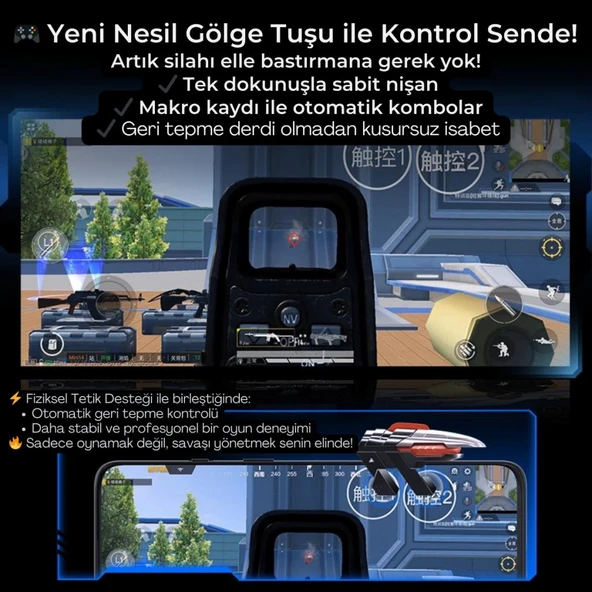 Coofbe Profesyonel 400Mah Type-C Girişli Mobil Oyun Kolu Telefon Joystick Telefon Ateş Tetik Gamepad Joystick - 9
