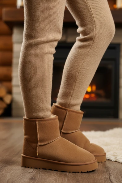 Aspor Vizon Süet Süet Kadın Düz Bot - Resim 3