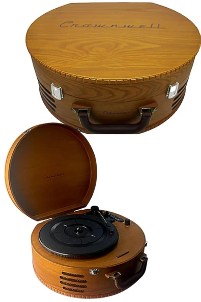 Pikap Crownwell Lion Ahşap Klasik Plak Çalar Bluetooth Usb SD Kart Okuyuculu - Resim 10