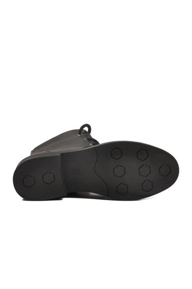 Aspor Siyah Bağcıklı Fermuarlı Kadın Topuklu Bot - 5