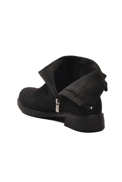 Aspor Siyah Süet Fermuarlı İçi Polarlı Kadın Topuklu Bot - Resim 4