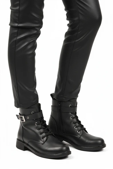 Aspor Siyah İçi Polarlı Fermuarlı Kadın Topuklu Bot ürün görseli