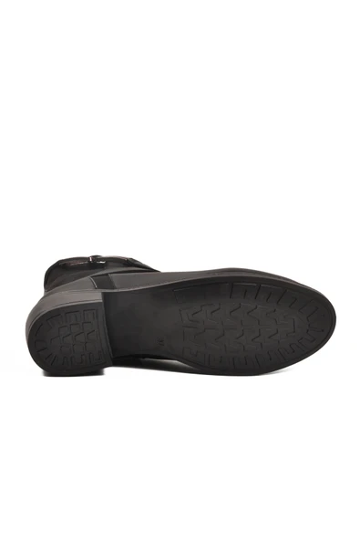 Aspor Siyah Zümrüt İçi Kürklü Fermuarlı Kadın Topuklu Bot - Resim 5