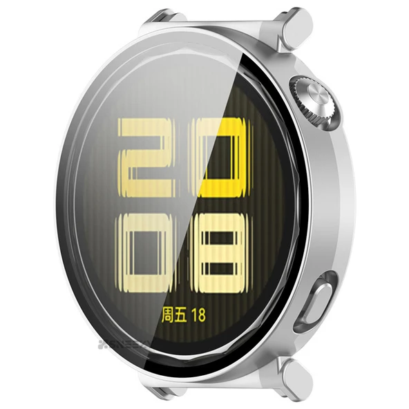 Huawei Watch GT5 41mm Kasa Uyumlu Kılıf Sert PC Kasa ve Ekran Koruyucu Kılıf  Gümüş - Resim 2