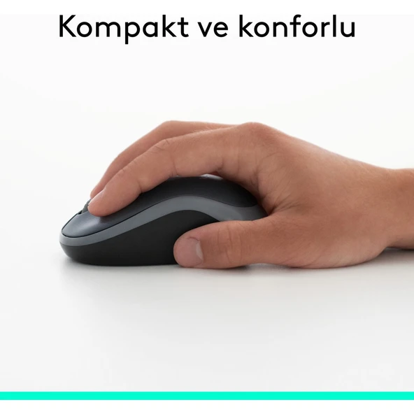 Logitech M185 USB Alıcılı Kompakt Kablosuz Mouse - Mavi - Resim 5
