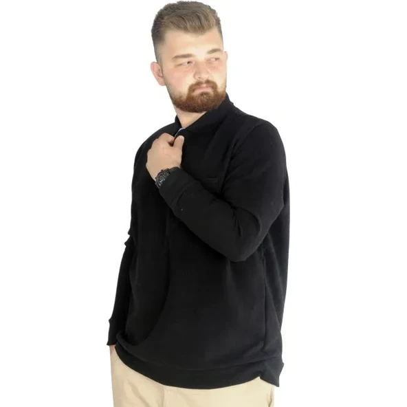 Erkek Sweat Polo Cepli Selanik Basic 20441 Siyah - 4