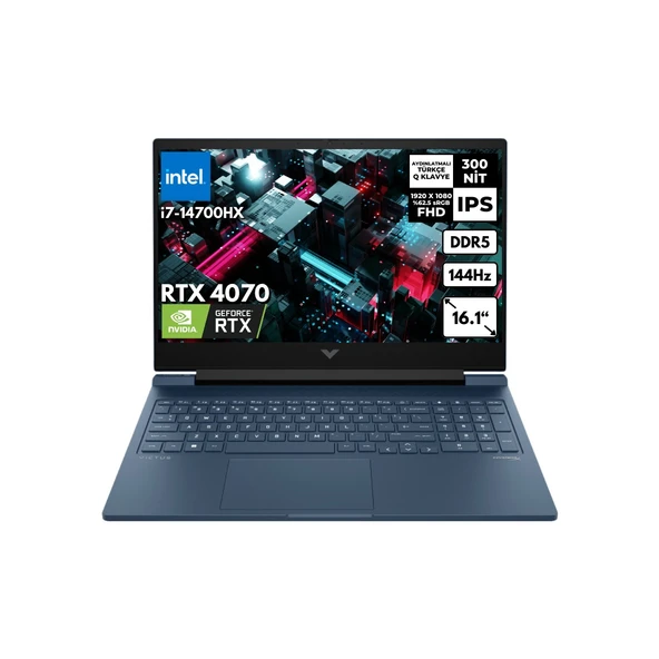 Victus 16-R1021NT I7-14700HX 32-Gbddr5 2 Tbssd RTX4070 (8gb) 16.1" Fhd Windows 10 Home Gaming Notebook 9J223EAHMF88 ürün görseli