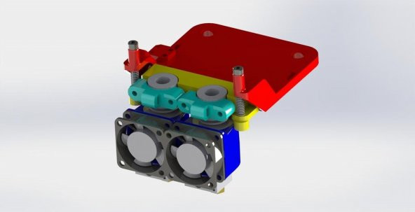 Tevo Tarantula Dual E3D V6 X Taşıyıcısı (Süspansiyon) Plastik Aparat - 1