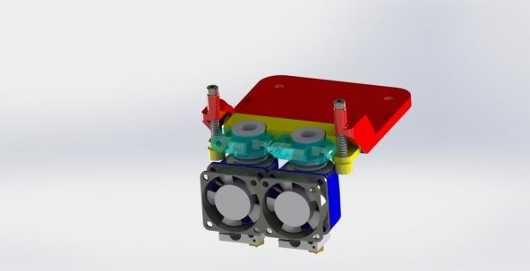 Tevo Tarantula Dual E3D V6 X Taşıyıcısı (Süspansiyon) Plastik Aparat - 2
