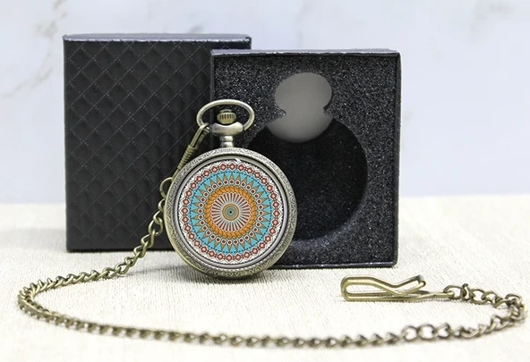 Özel Kutulu Mandala Deseni Köstekli Saat Alk4678 ürün görseli